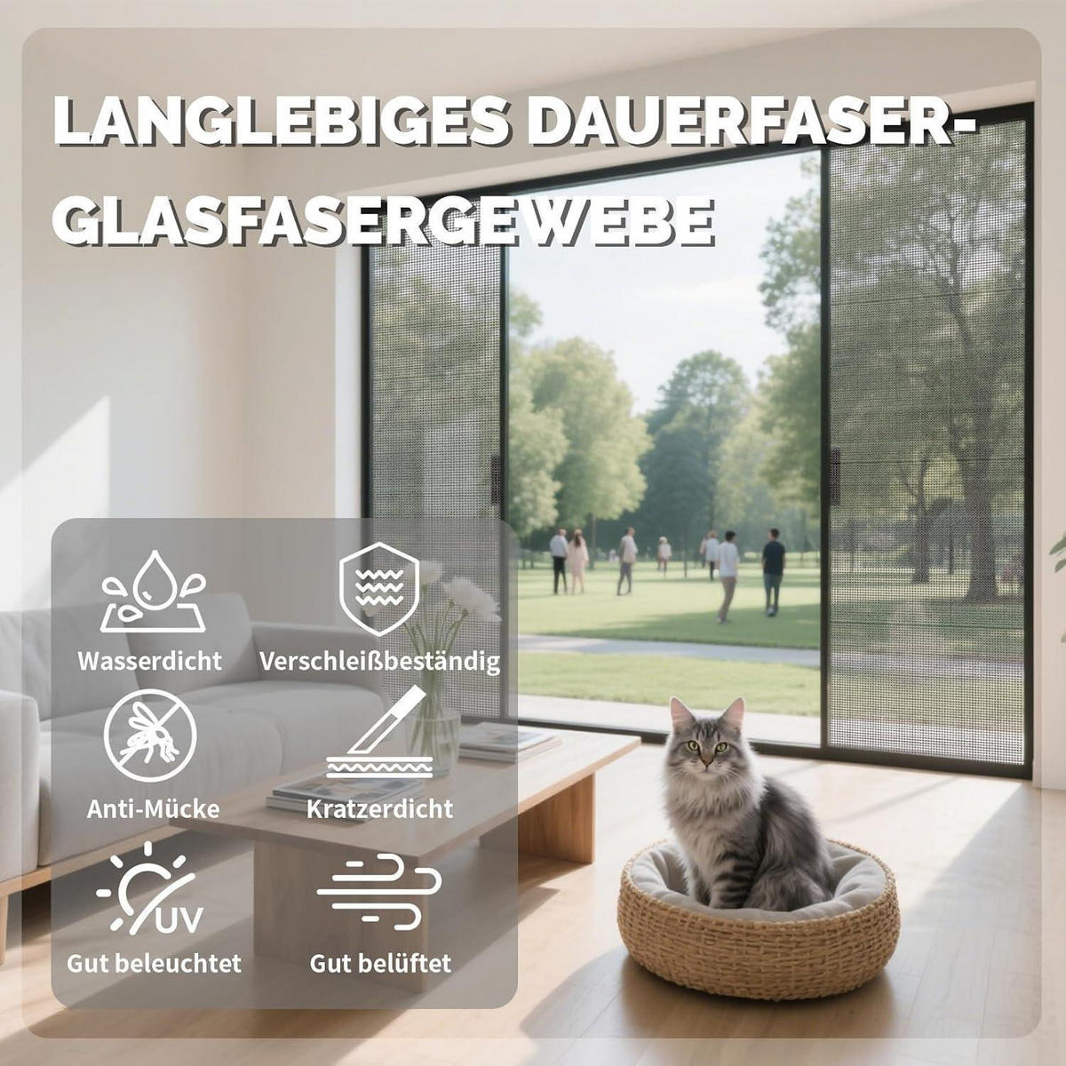 FLIEGENGITTER Reparatur Set 300 x 120 cm Schwarz - Schwarz, Kunststoff (22/4/30cm)