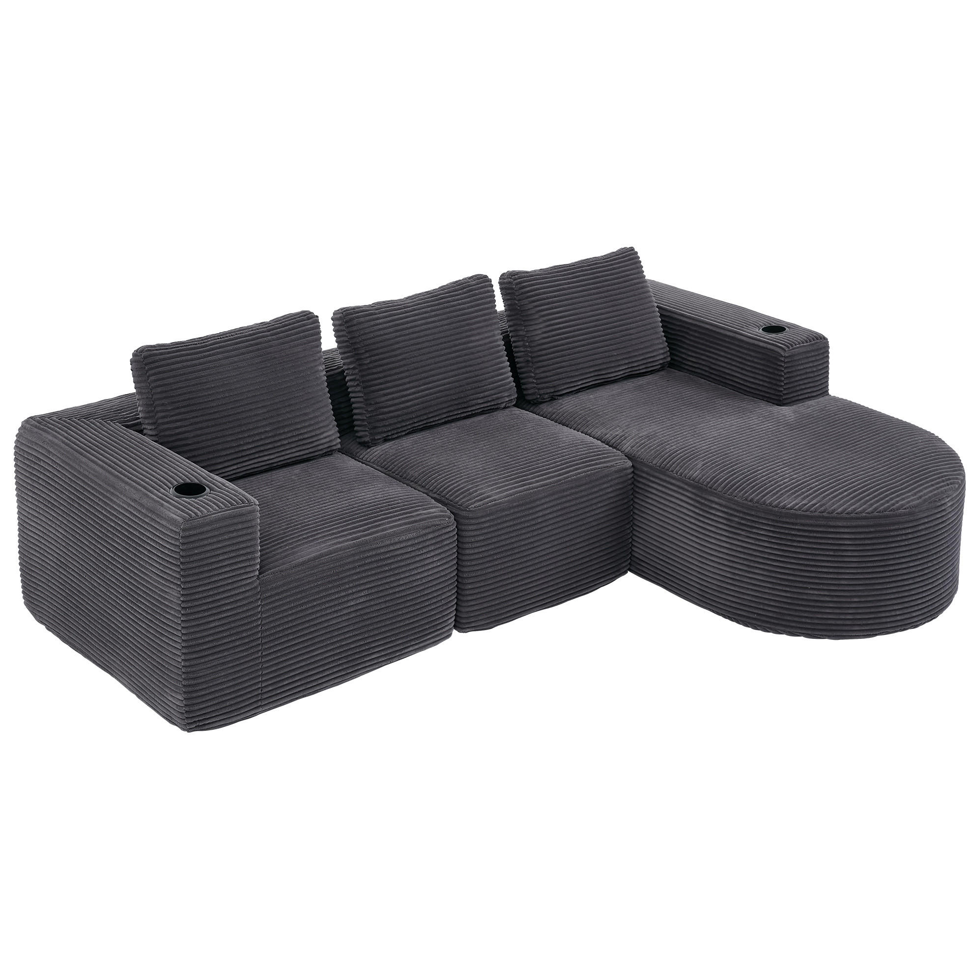 Meubliv Sofa Dunkelgrau 265x176 cm