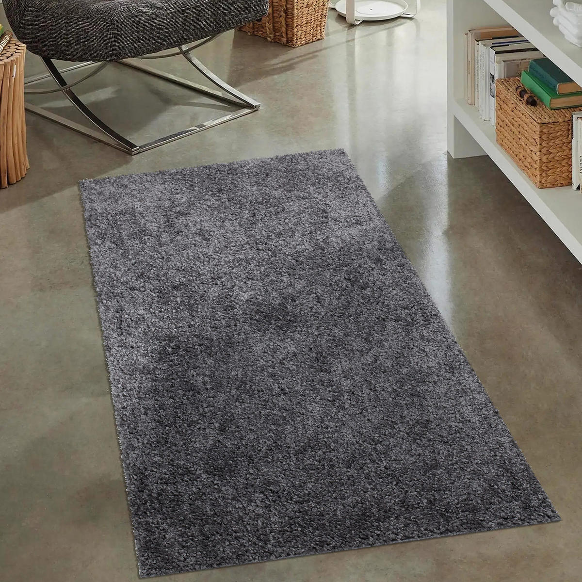 HOCHFLOR-TEPPICH City Shaggy 500 Anthrazit 80x150 cm - Anthrazit, Textil (80/150cm) - carpet city