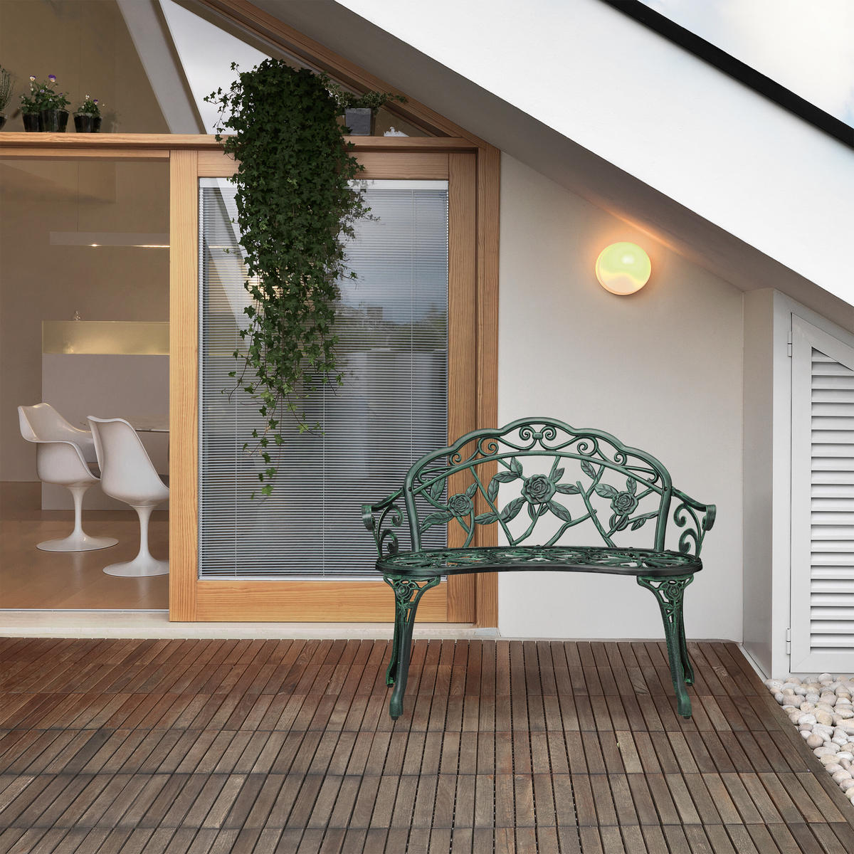 GARTENBANK - Multicolor, Metall (99/79/56cm) - Relaxdays