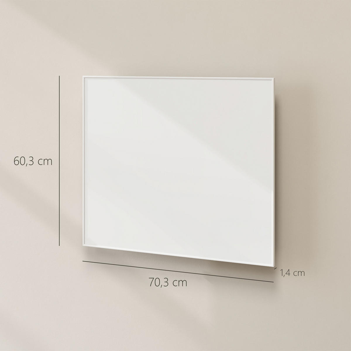 INFRAROTHEIZUNG Aluminium Kunststoff Weiß - Weiß, Metall (1.4/60.3/70.3cm) - HOMCOM