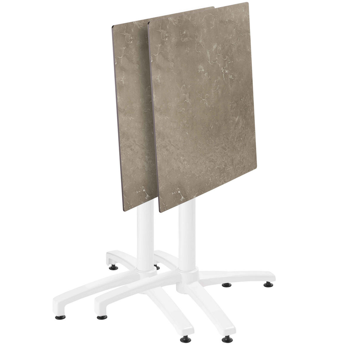 GARTENSET 5-tlg., Marmor Beige und Weiß - Weiß, Metall - Oviala