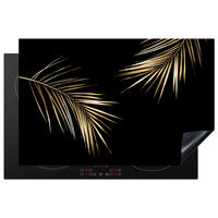 HERDABDECKPLATTE Blätter - Pflanzen - Gold - Schwarz - Luxus 81x52 cm - Goldfarben, Kunststoff (81.2/0.2/52cm) - MuchoWow