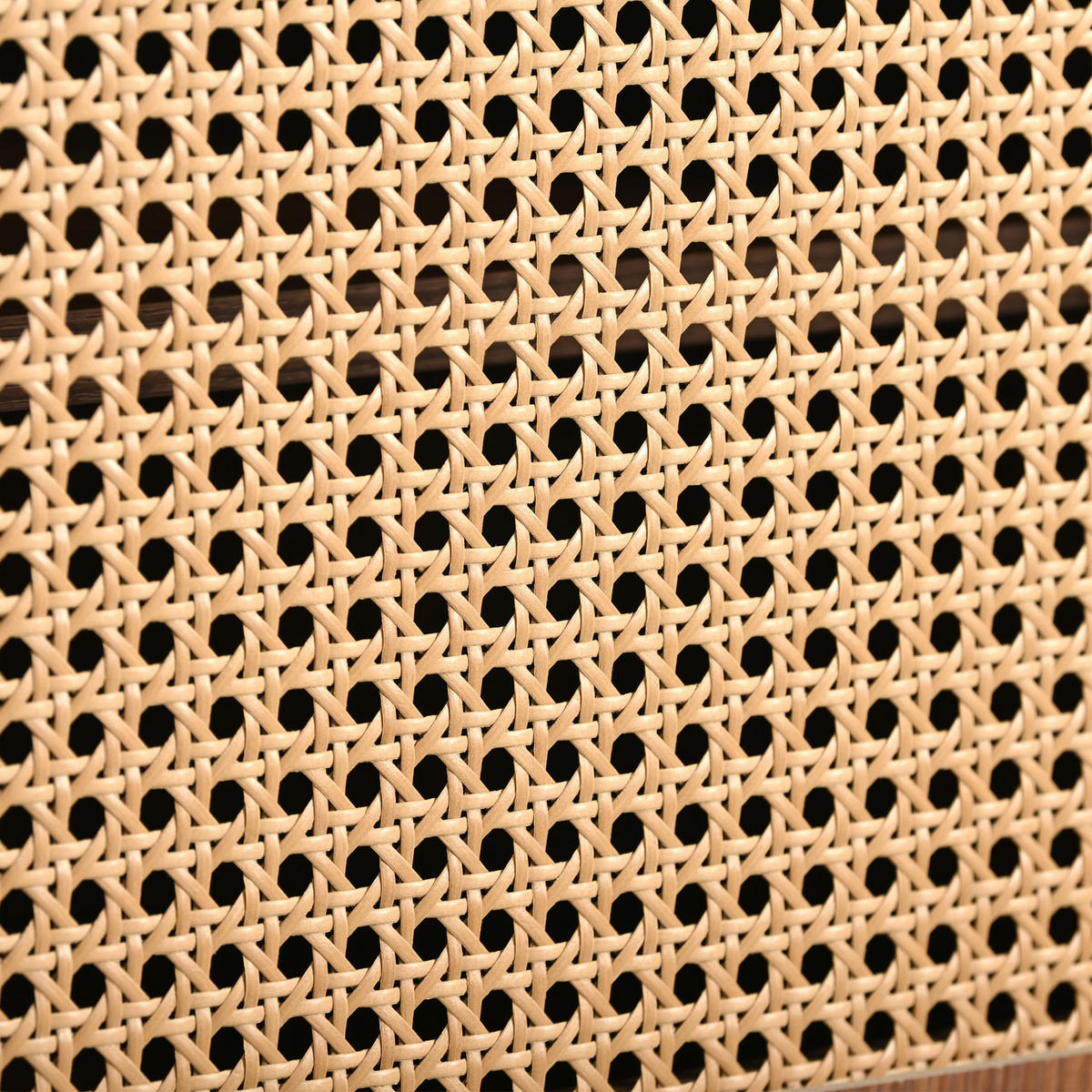 LOWBOARD 160/40/60 cm aus MDF mit Rattan-Schiebetüren Walnussfarben - Weiß, Holzwerkstoff (160/60/40cm) - Modenvie