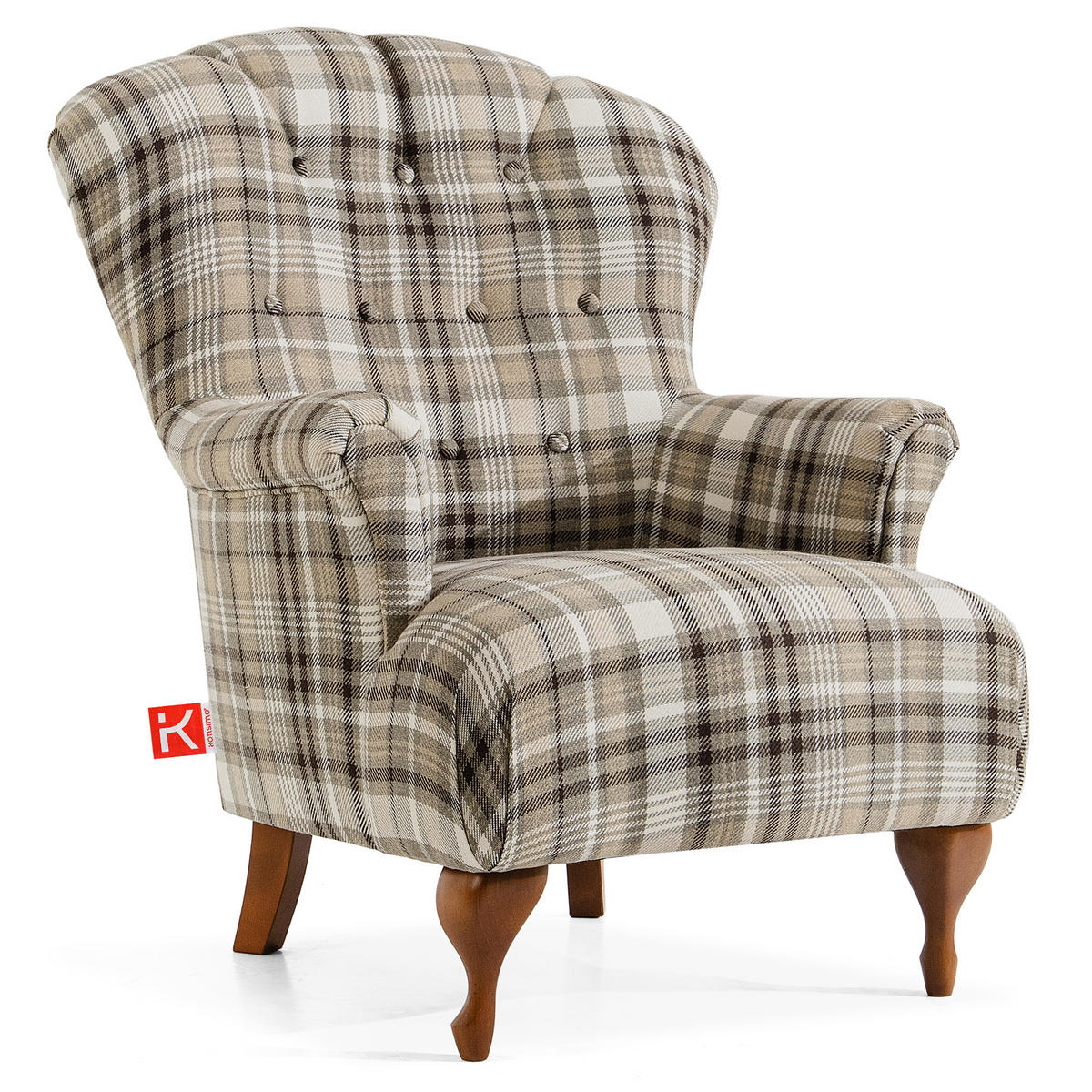 SESSEL MIT FUẞSTÜTZE TOMIS, Braun/Beige - Braun, Eichenholz/Holz (76/101/83cm) - KONSIMO®