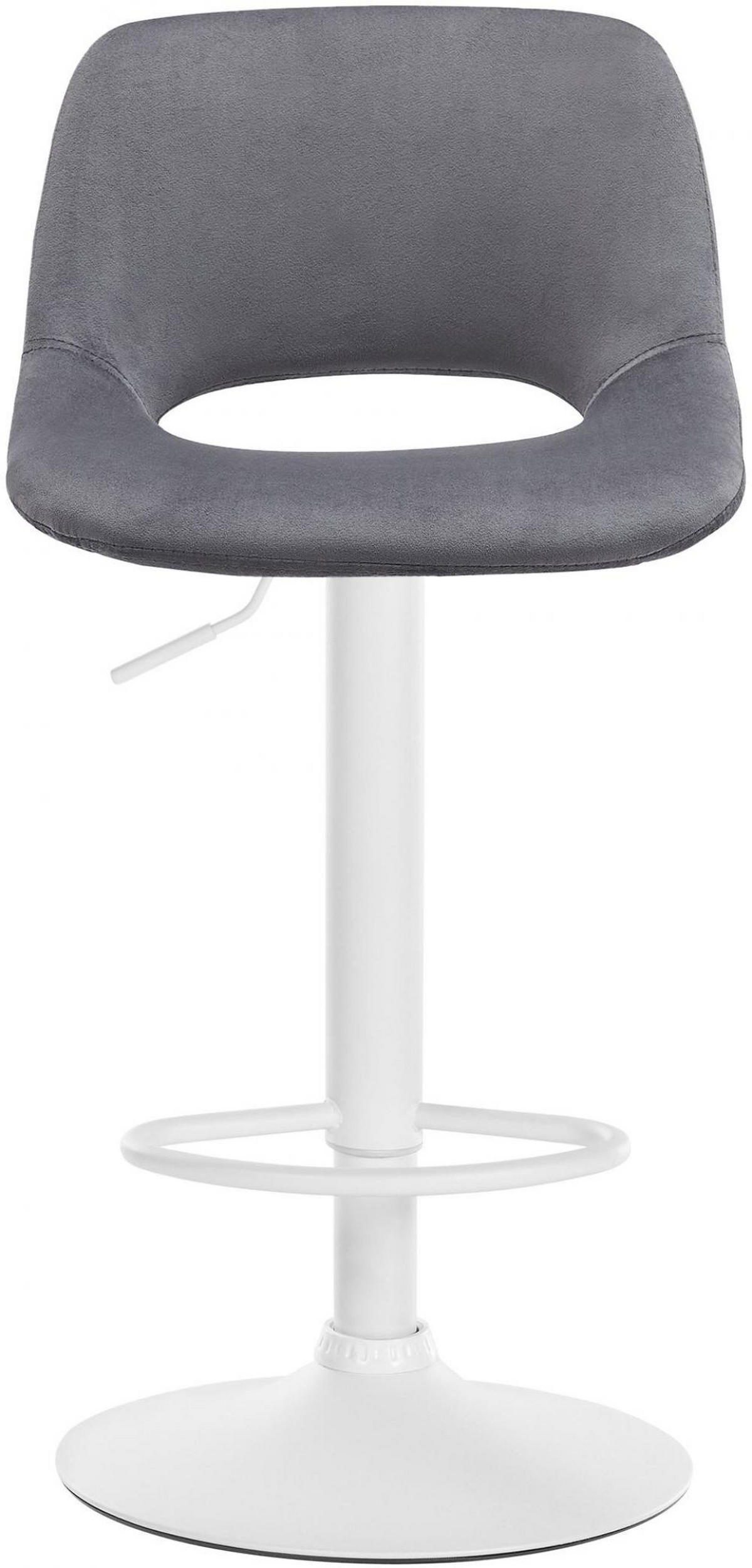 BARHOCKER 2 Samt Dunkelgrau - Dunkelgrau/Weiß, Textil/Metall (42/86/46cm) - CLP