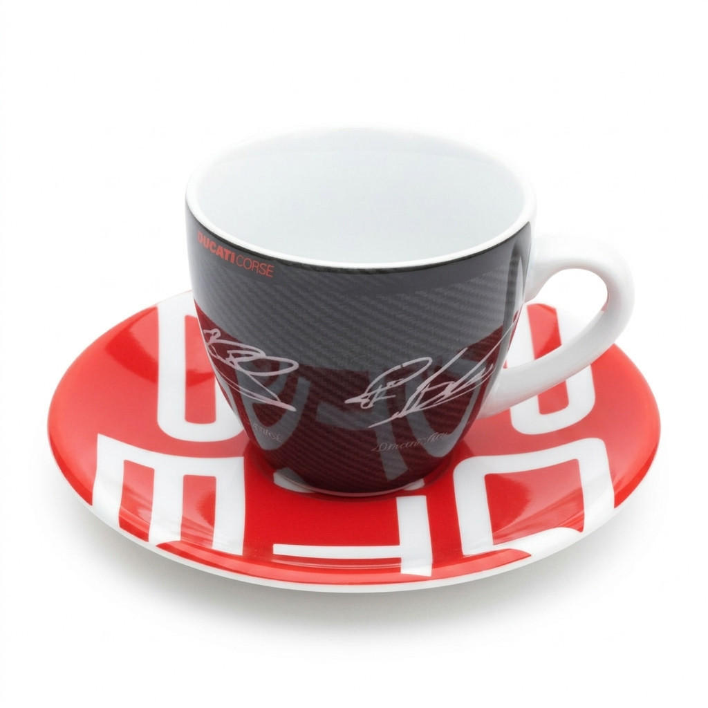 ESPRESSOTASSE Set WAP0504200F Porzellan Schwarz mit Untertasse - Hellrot/Schwarz, Keramik (0.08L) - Porsche