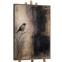 GEMÄLDE Ast und Schatten Schattenfugenrahmen Grau 120x80 cm - Grau, Holz (120/80cm) - YS-art gallery