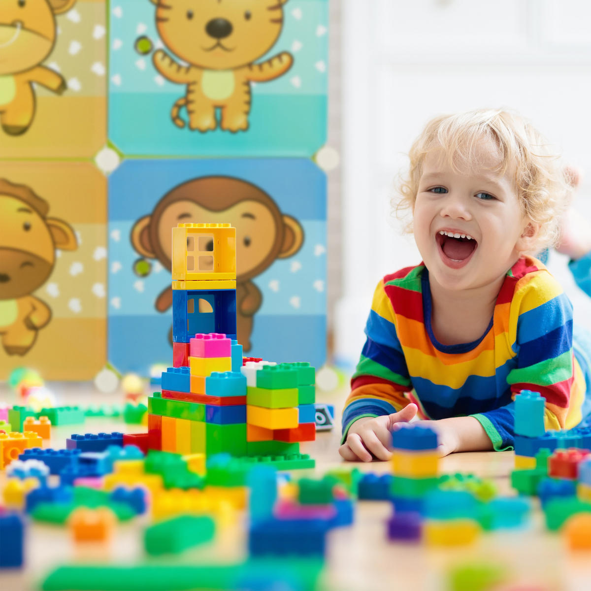 KINDERREGAL Stecksystem - Grün, Kunststoff/Metall (74/145/37cm) - Relaxdays