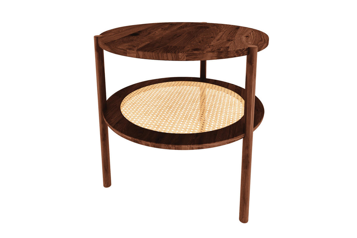 KAFFEETISCH NIEDRIG INA Wildeiche - Dunkelbraun, Holz (50/50/50cm) - byoak