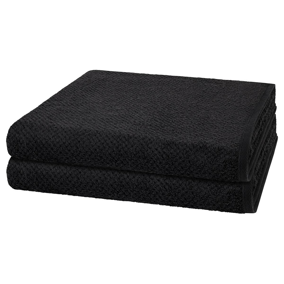 DUSCHTUCH Pure 2er-Set - Dunkelgrau, Textil (80/150cm) - Cawö