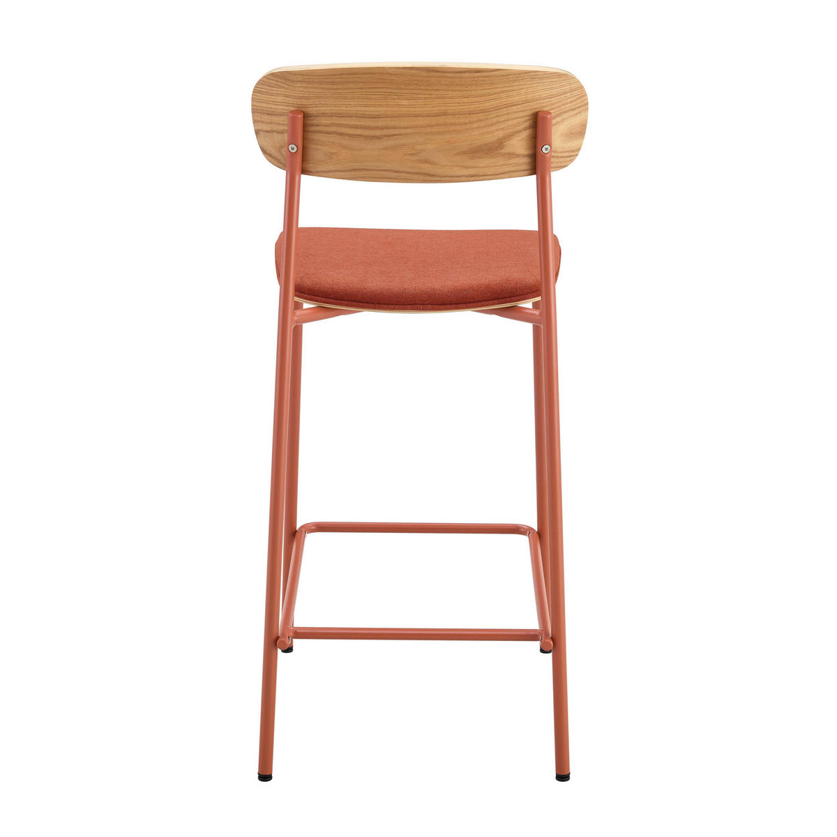 BARSTUHL 2-tlg., Orange - Orange, Holz (42/96/50cm) - Oviala