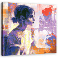 LEINWANDBILD, Menschen - Lila 50x50cm - Lila, Textil (50/50cm) - Feeby
