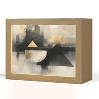 TISCHLEUCHTE Abstrakt - Schwarz - Farbe - Modern 20x15 cm - Birkefarben, Holzwerkstoff (8/20/15cm) - OnlyWow