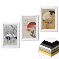 WANDBILDER 3er-Set - 20x30 cm Weißer Rahmen - Japanische Kraniche Landschaft - Weiß, Kunststoff (20/30cm) - ArtPrintCave