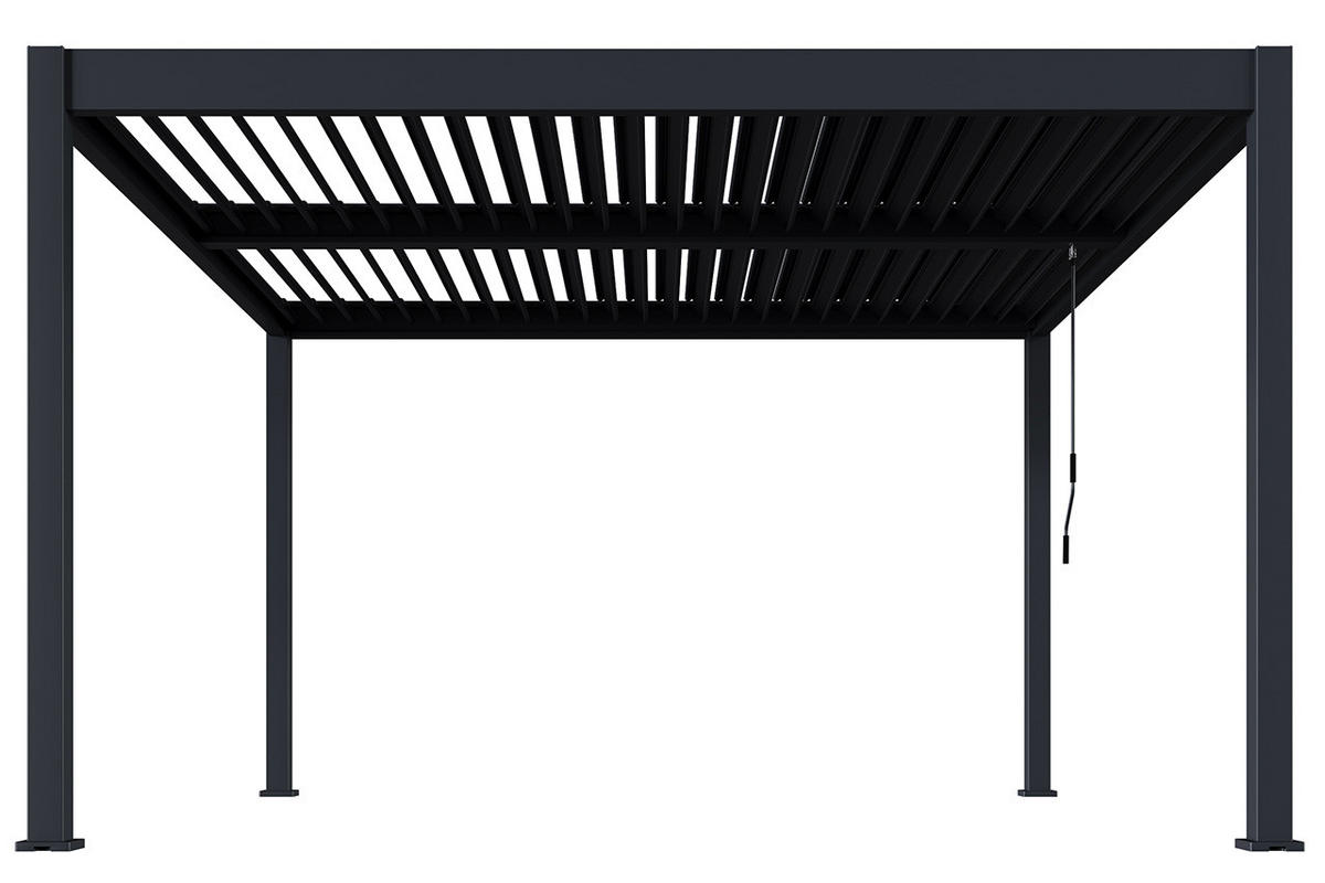 LAMELLENDACH-PERGOLA Oasis 4 x 4 m Anthrazit Aluminium - Grau, Kunststoff (80/175/120cm) - Green Spirit