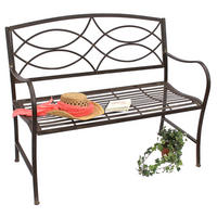 GARTENBANK Metall Braun Wetterfest 109 cm 2-Sitzer - Braun, Metall (109/89/52cm) - DanDiBo