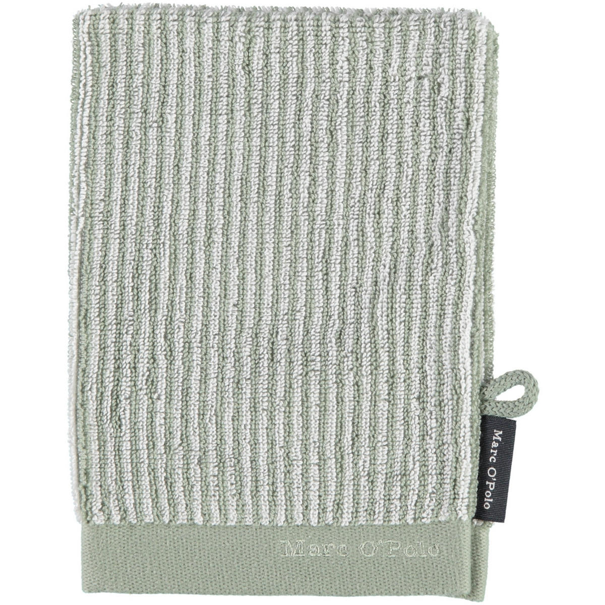 WASCHLAPPEN TIMELESS TONE STRIPE GREEN-OFF WHITE - Grün, Textil (16/21cm) - Marc O'Polo