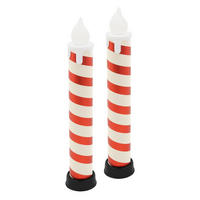 LED WEIHNACHTSKERZE 2er Set Weiß-Rot 82 cm Warmweiß Batteriebetrieben Timer - Multicolor, Kunststoff (15/82/15cm) - ECD-Germany