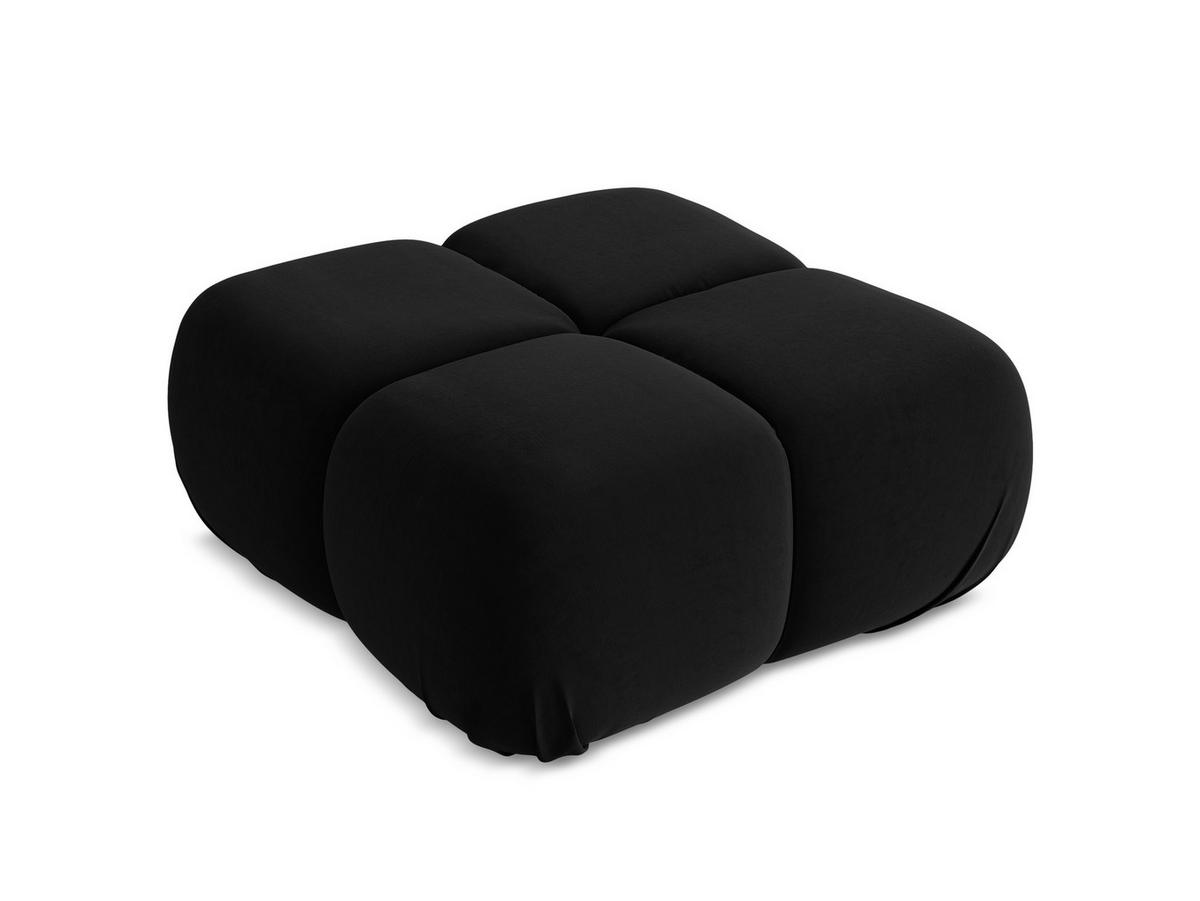POUF Samt Stoff Schwarz - Schwarz/Orange, Kunststoff/Textil (95/41/95cm) - Makamii