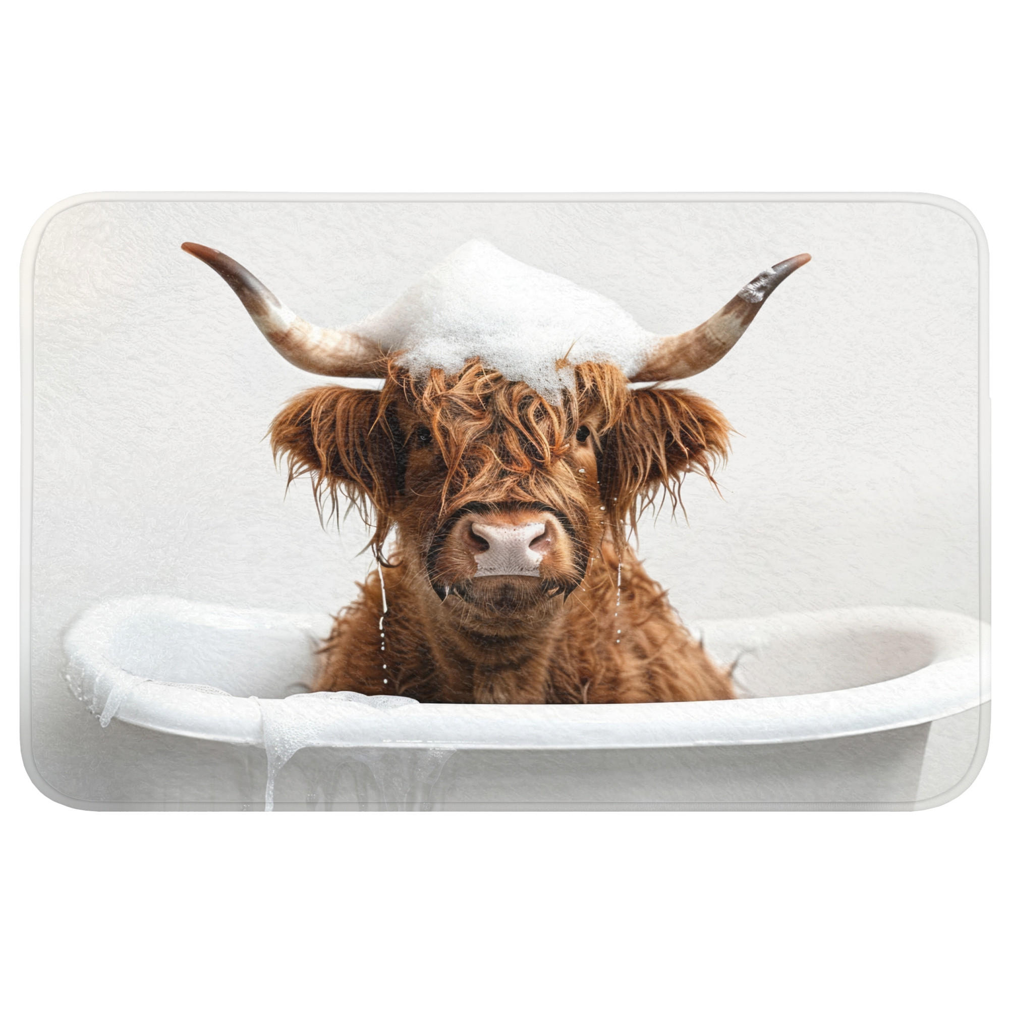 OnlyWow WC PŘEDLOŽKA Scottish Highlander - Koupel - Kráva - Zvířata - Pěna 80x50 cm