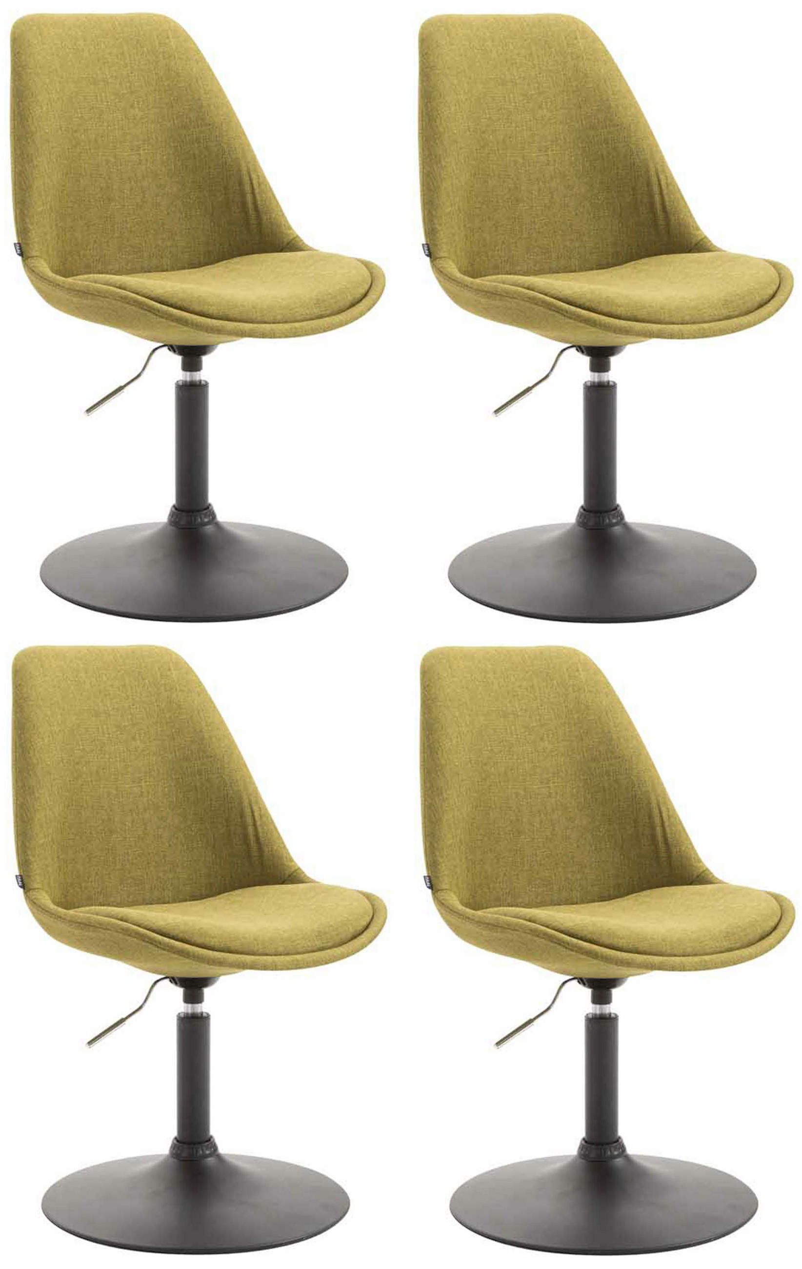 STUHL 4er Set Stoff grün - Schwarz/Grün, Textil/Metall (48/76/57cm) - CLP