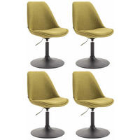 STUHL 4er Set Stoff grün - Schwarz/Grün, Textil/Metall (48/76/57cm) - CLP