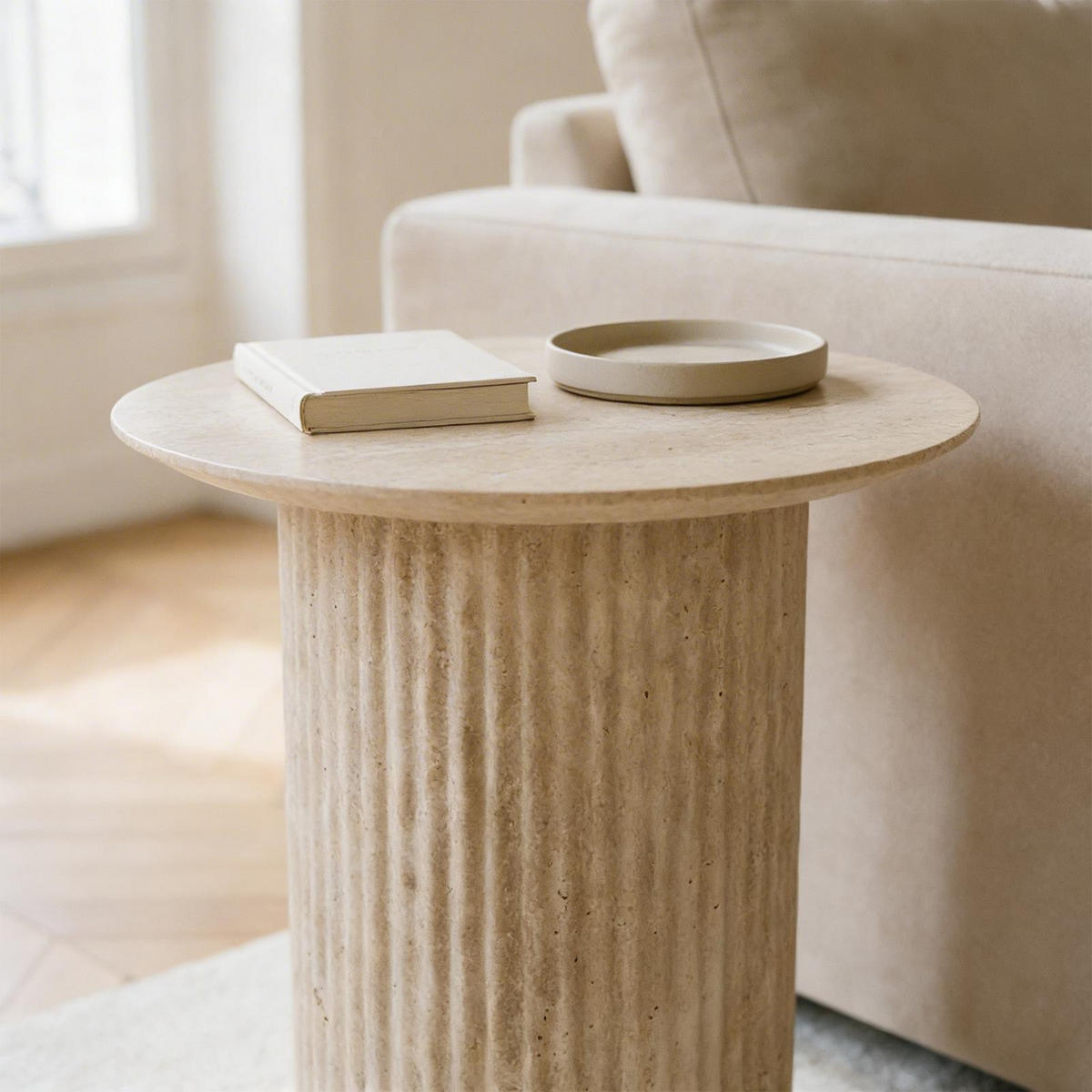 BEISTELLTISCH TEBUR beige - Beige, Holzwerkstoff (45/45/50cm) - IDIMEX