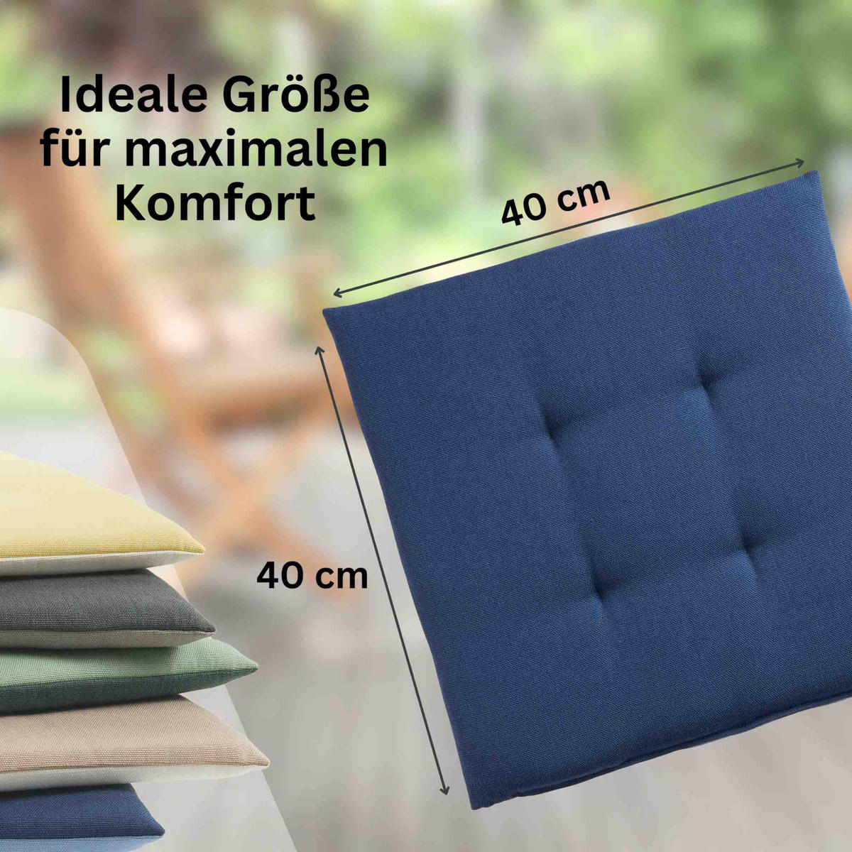 SITZKISSEN DOVE CHAIRPAD - Blau, Textil (40/40/2cm) - Tom Tailor