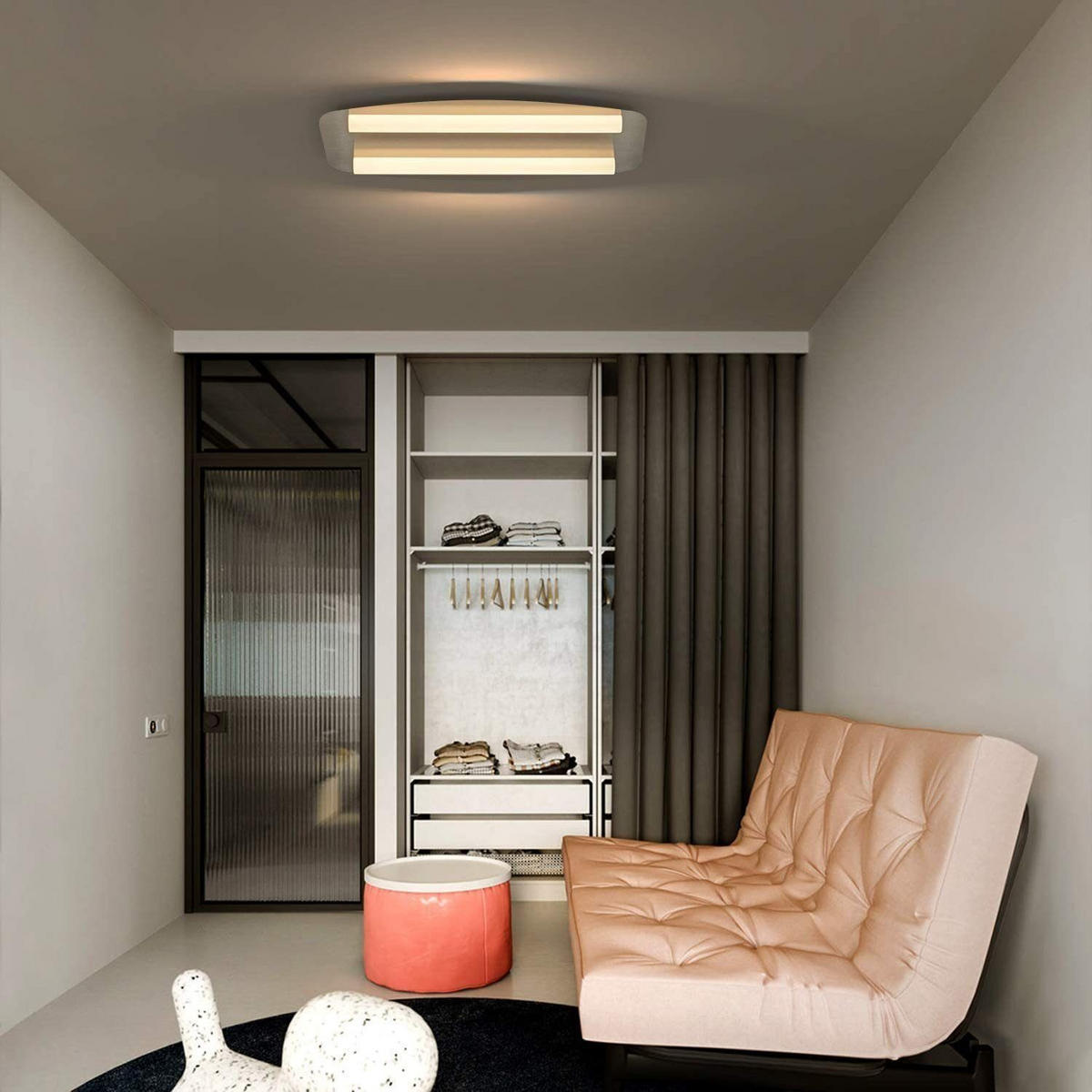 LED stropní svítidlo Ursula 48/19/6 cm - šedá, kov (48/19/6cm) - Nettlife