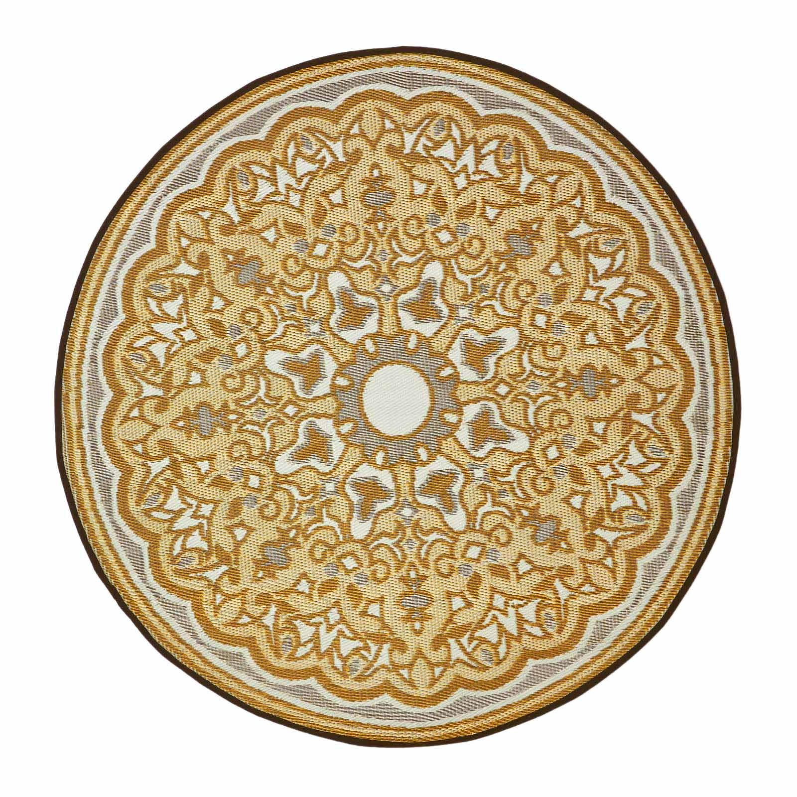 OUTDOORTEPPICH Rae orientalisch gemustert rund 180 cm - Gelb, Kunststoff (180/180cm) - Homescapes