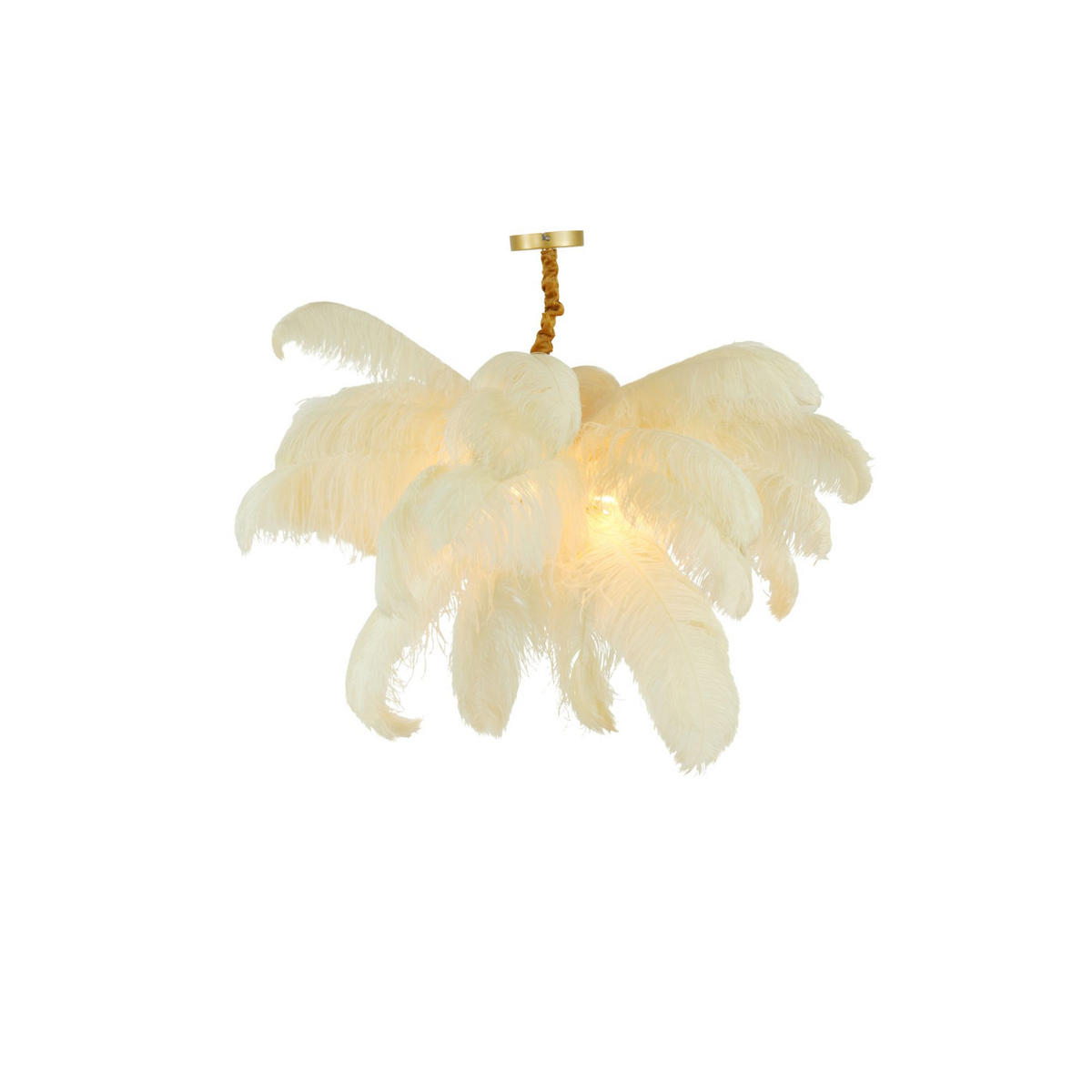 HÄNGELAMPE Feder Weiß Ø80/80 cm - Weiß, Metall (80/80/80cm) - Light & Living