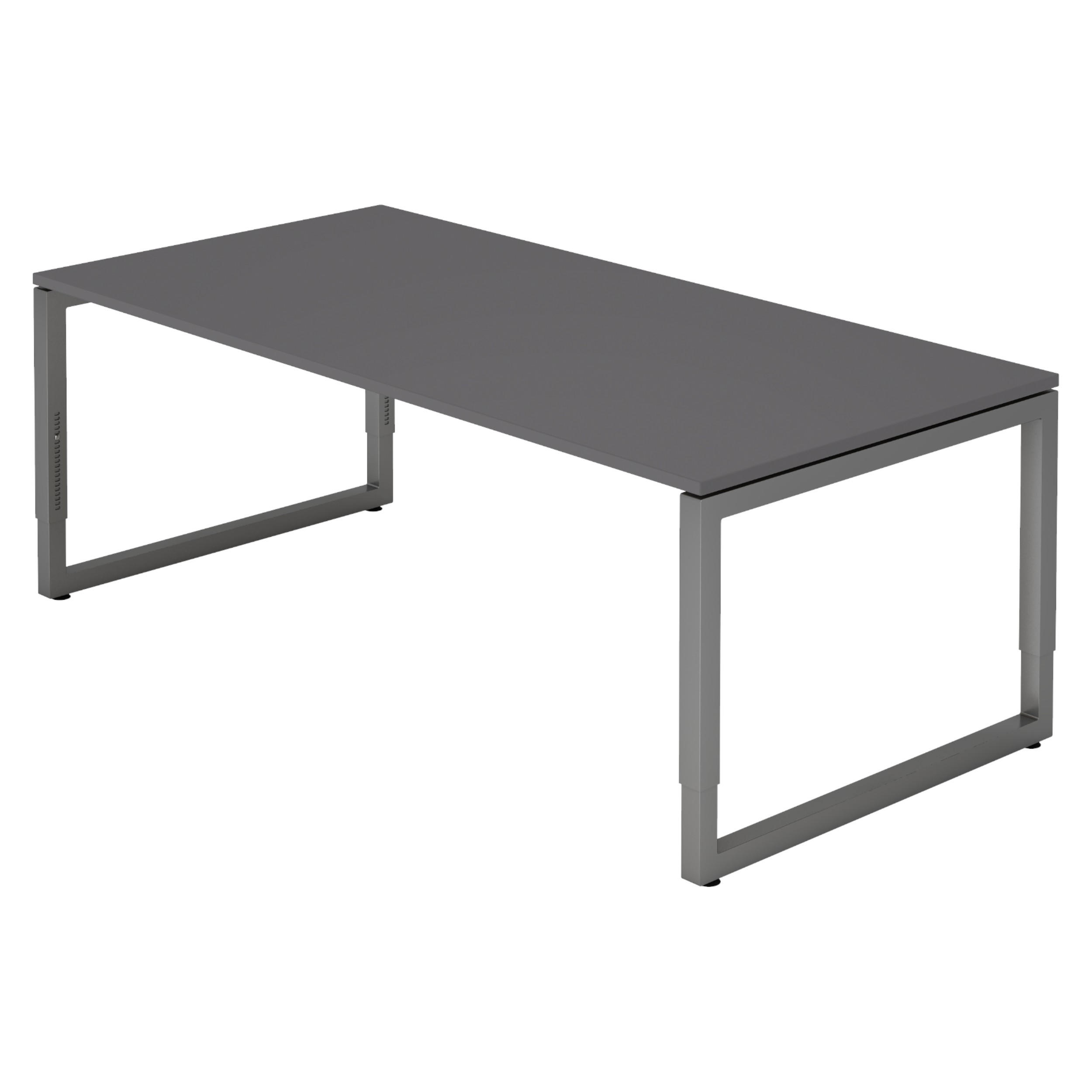 SCHREIBTISCH Serie-R 100/200/74 cm in Graphitfarben/Graphitfarben - Graphitfarben, Holzwerkstoff (100/200/74cm) - bümö