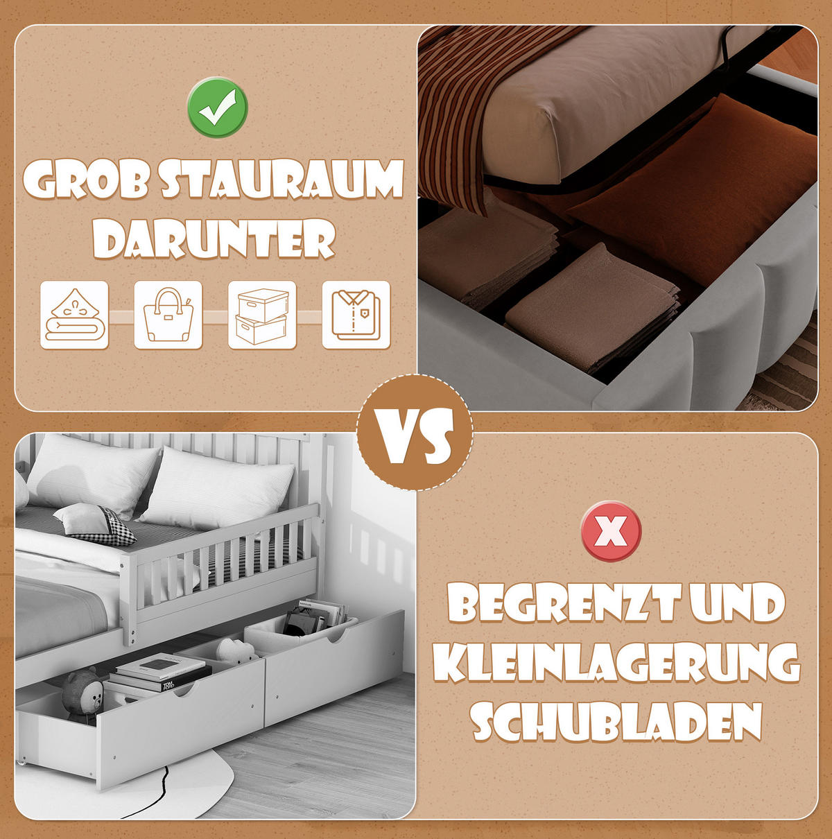 POLSTERBETT 90/200 cm in Grau mit Stauraum und LED-Beleuchtung - Grau, Textil (90/200cm) - Flora Grace