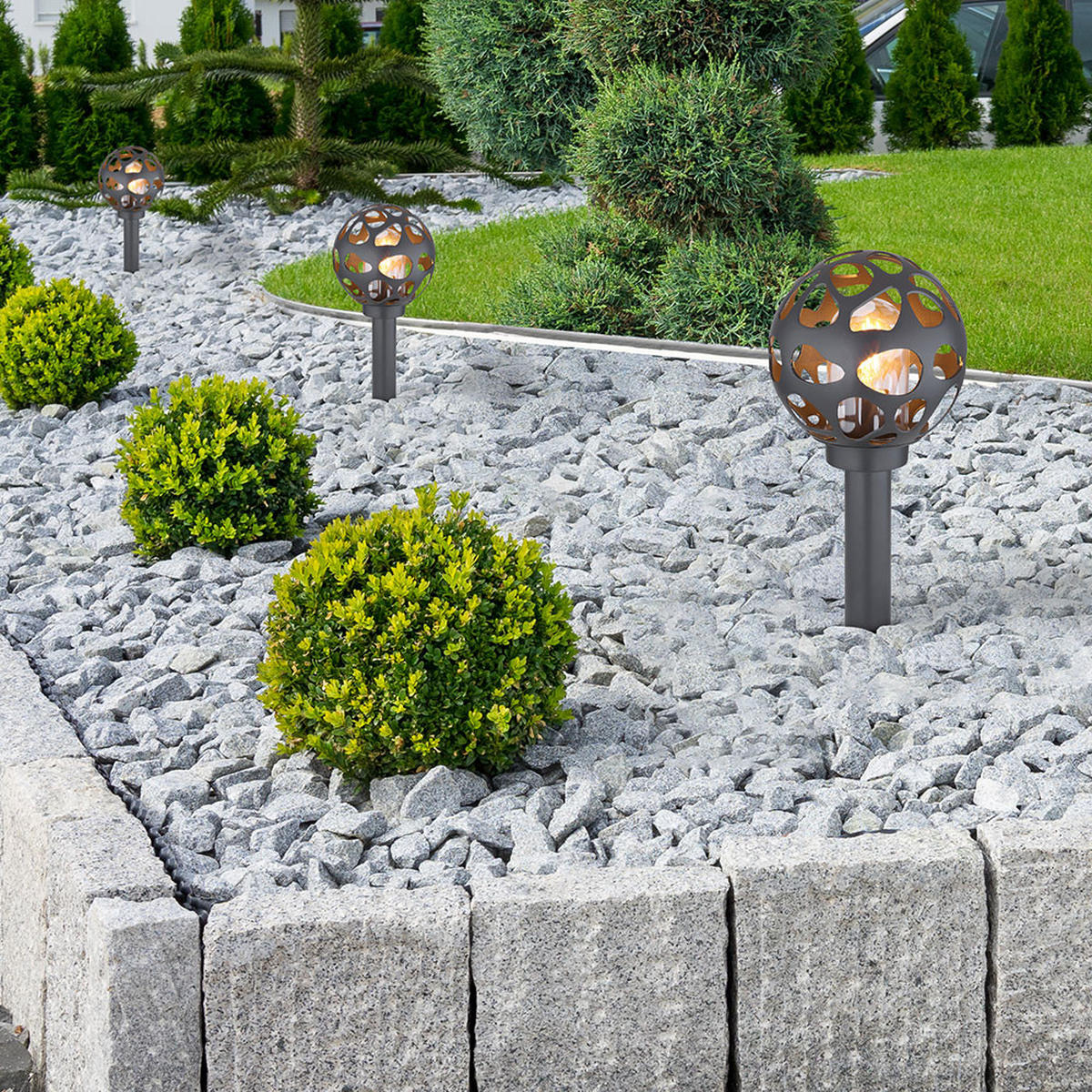 LED WEGELEUCHTE HILARIO Aluminium Anthrazit - Anthrazit, Metall (20/20/45cm) - Globo Lighting