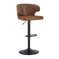 BARHOCKER 2er-Set höhenverstellbar, drehbar, mit Lehne, Braun - Braun, Metall (45/110/49.7cm) - Meubliv