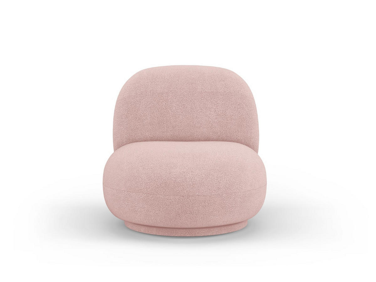 DREHSESSEL Chuck aus Boucle puderrosa - Pink, Textil (77/80/78cm) - Micadoni