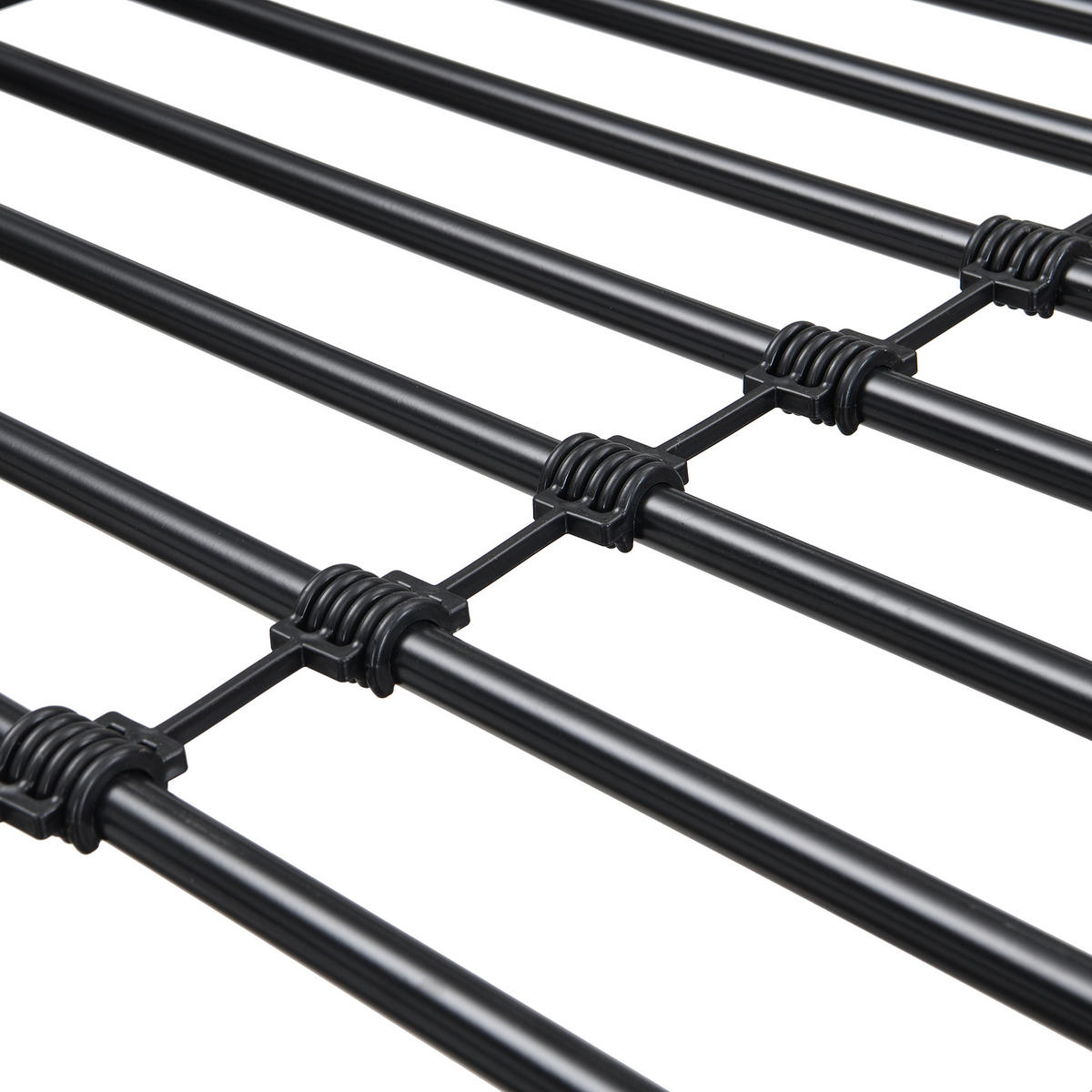 HOCHBETT aus Metall & Holz 90x200 cm in Schwarz mit Schreibtisch - Schwarz, Metall (90/200cm) - Modfu