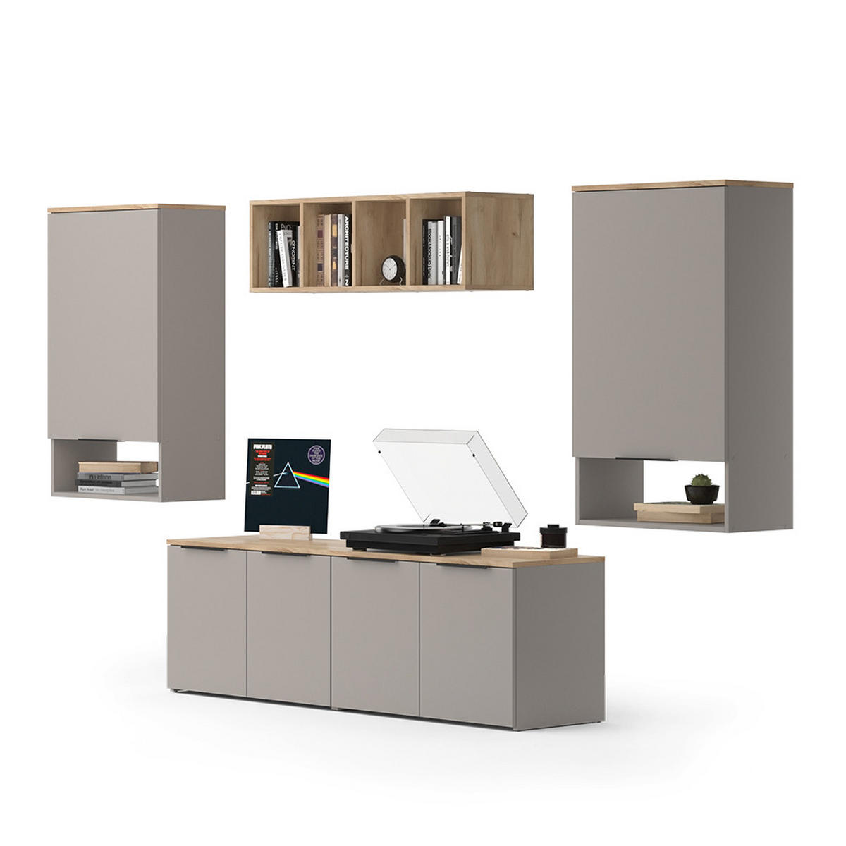 Greige/Sonoma Eiche, Holzwerkstoff (80/50/40cm) - Vicco