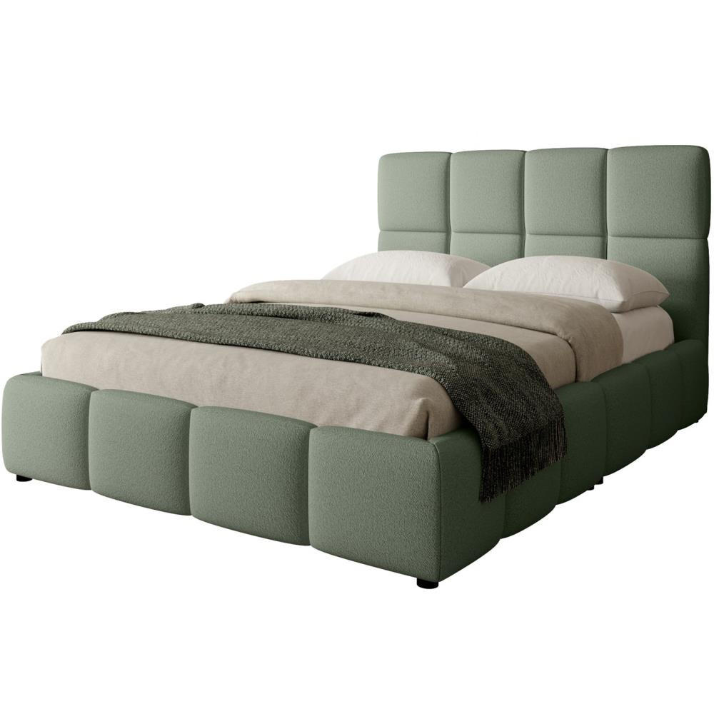 POLSTERBETT Nostro mit Bettkasten 180x200 cm grün - Schwarz/Grün, Textil (180/200cm) - Beautysofa