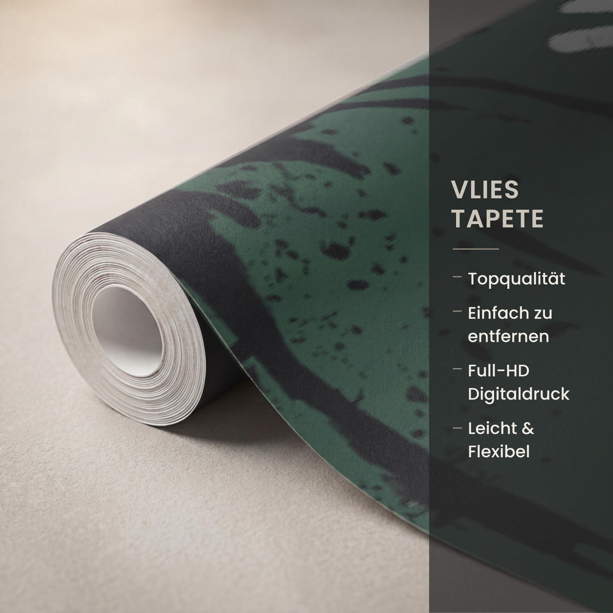 KINDERTAPETE - Fußball - Farbe - Spritzer - Grün - 450x200 cm - Dunkelgrün, Papier (450/200cm) - OnlyWow