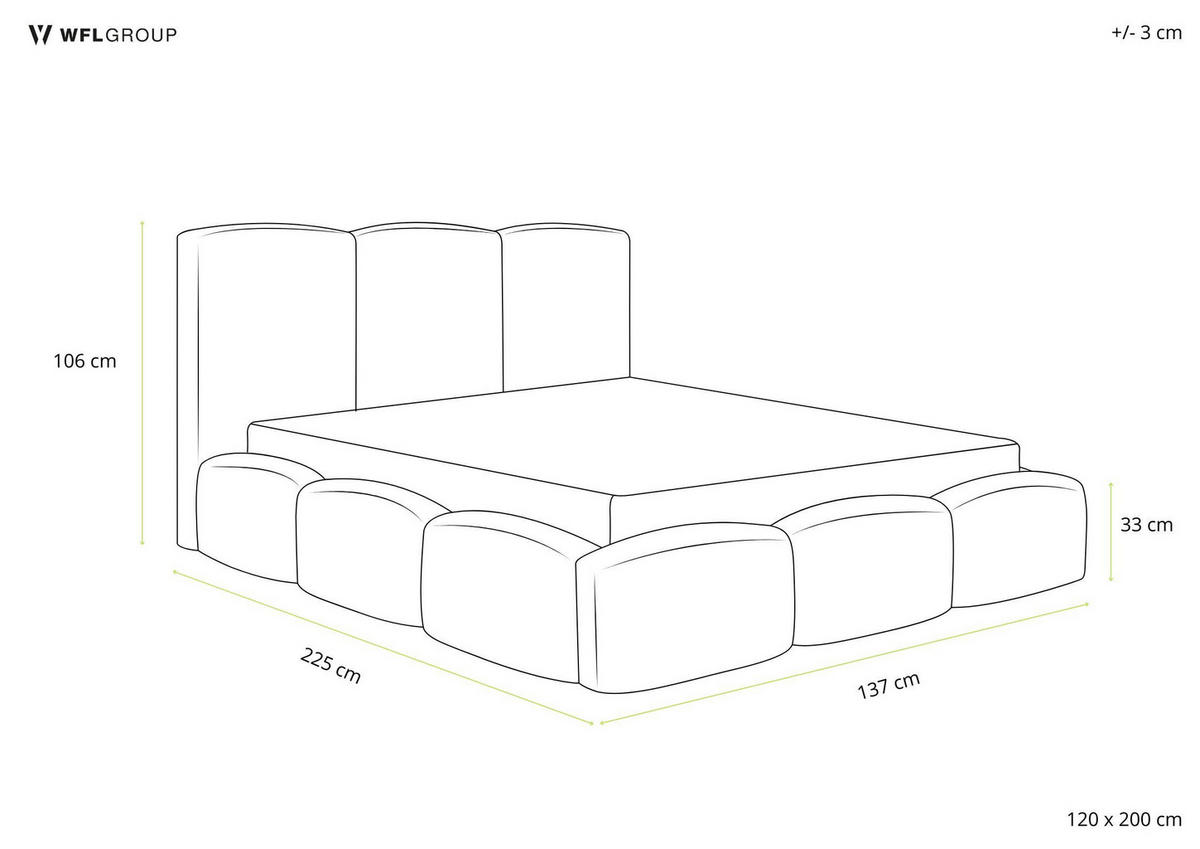 POLSTERBETT Harmony mit Bettkasten, Beige Boucle 120x200 cm - Beige/Birkefarben, Holz/Holzwerkstoff (120/200cm) - WFL GROUP