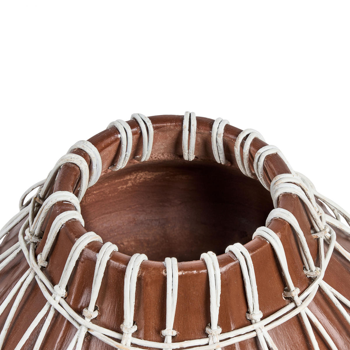 DEKOVASE Terrakotta braun Kluet - Braun, Stein (22cm) - Beliani