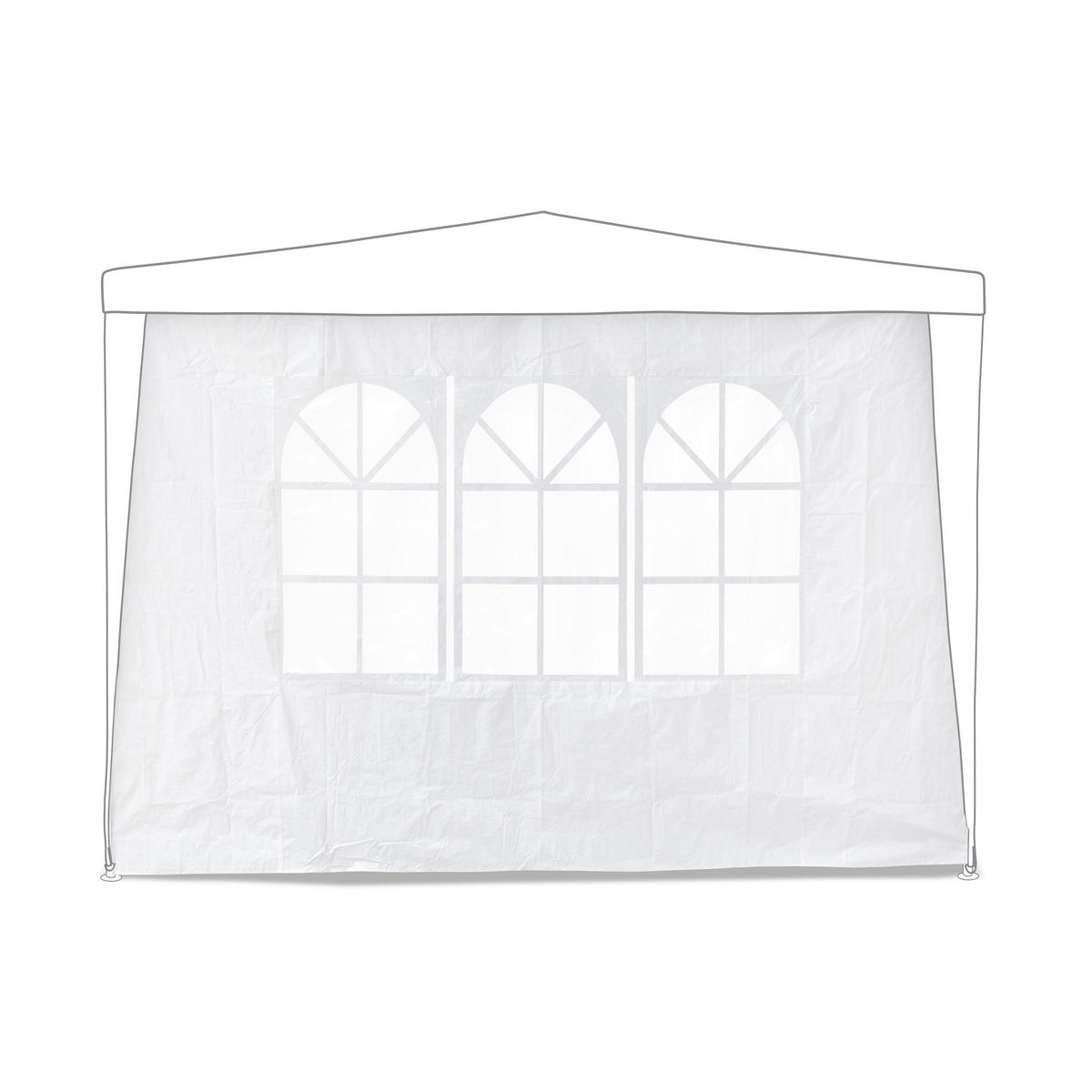 2xPAVILLONSEITENTEILE - Weiß, Kunststoff (290/190/0.5cm) - Relaxdays
