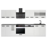 KÜCHENZEILE Lucy 300 cm, Mit Arbeitsplatten, Weiß matt - Weiß, Holz (300/204/60cm) - B BELINI GROUP