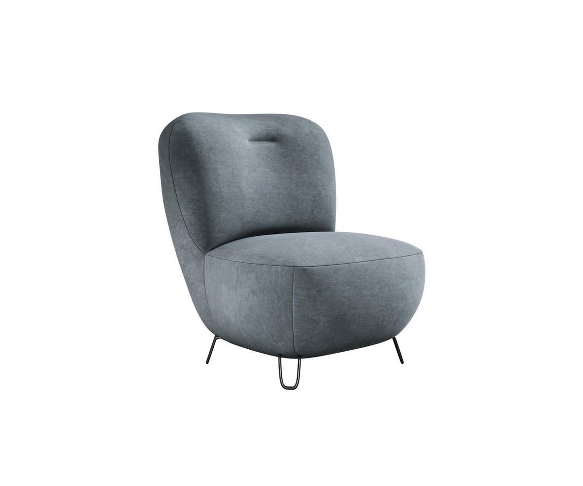SESSEL LUIS, Skandinavischer Stil – Freistehend, 82×56×82 cm, NAVY - Blaugrau/Schwarz, Holz/Textil (82/82/66cm) - DomoHome