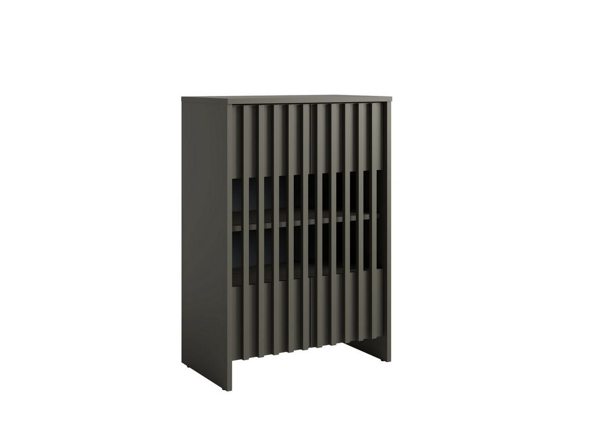 KOMMODE ZEPHYR 60/87/34cm mit Schubladen 2 Türen Graphitfarben - Graphitfarben, Holzwerkstoff (60/87/34cm) - MASSENO