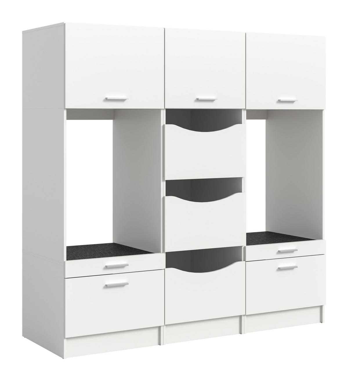 WASCHMASCHINENUMBAU 3tlg. Set Mixx Bad in weiß Nachbildung - modernes Design - B/H/T: 192x195x68 cm - Weiß, Holzwerkstoff (192/195/68cm) - Homes & Jones