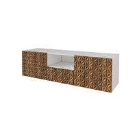 LOWBOARD VIRA-W 140x40x41 cm - Weiß / Katania - Eiche Wotan, Holzwerkstoff (140/40/41cm) - ALTDECOR