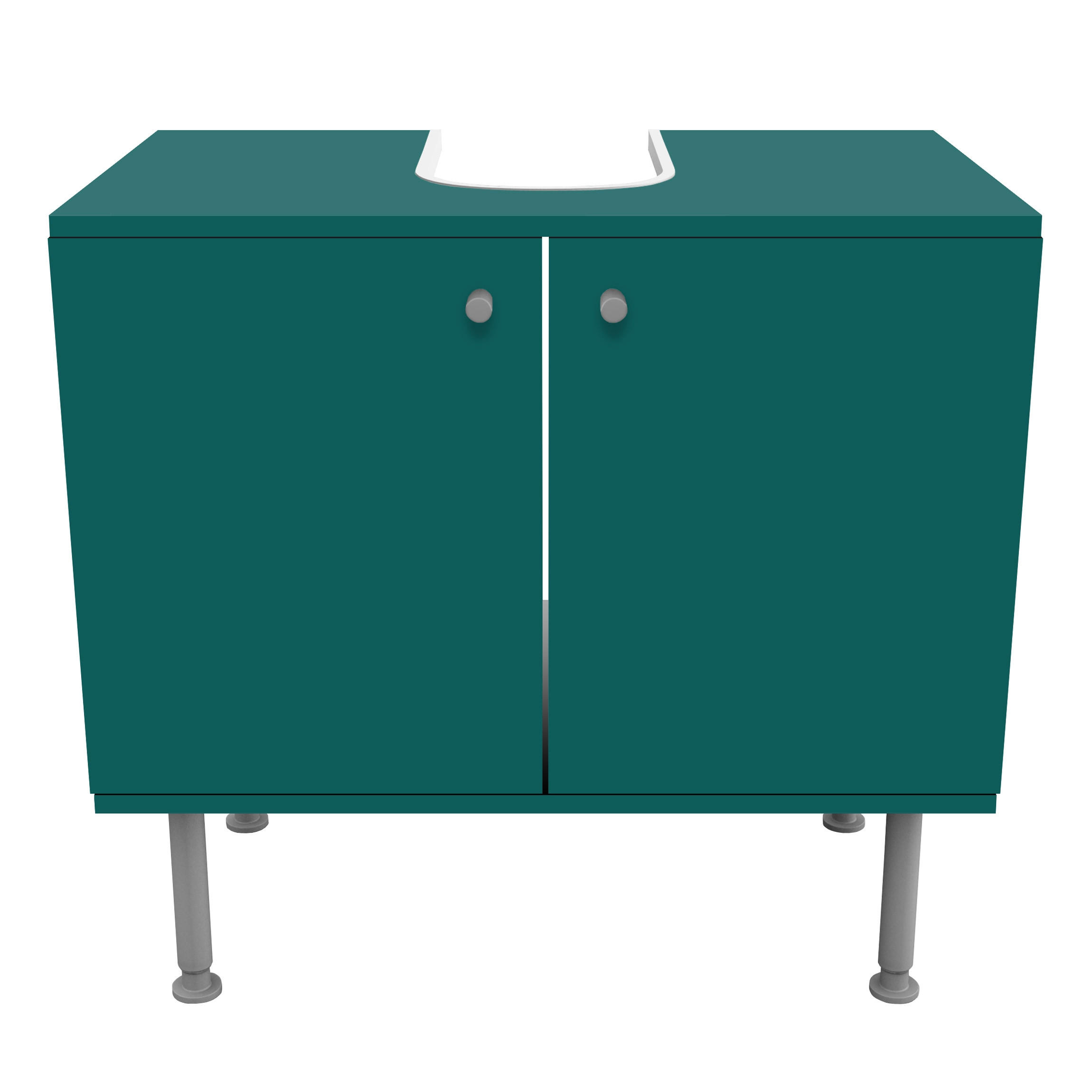 WASCHBECKENUNTERSCHRANK Piniengrün 60/55/35 cm - Grün, Holzwerkstoff (60/55/35cm) - Bilderwelten